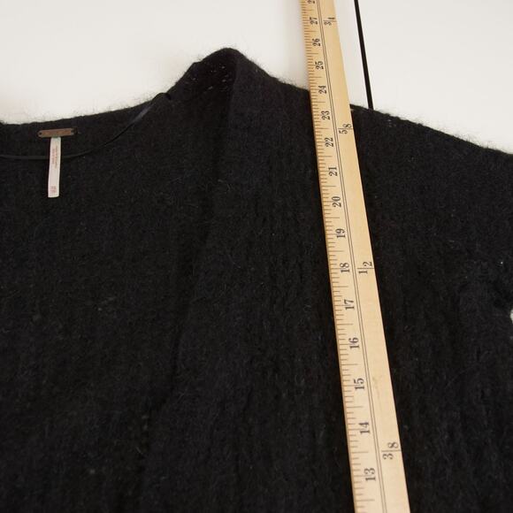 Free People Black Alpaca Open Front Cardigan Womens Sz XS - Picture 5 of 11